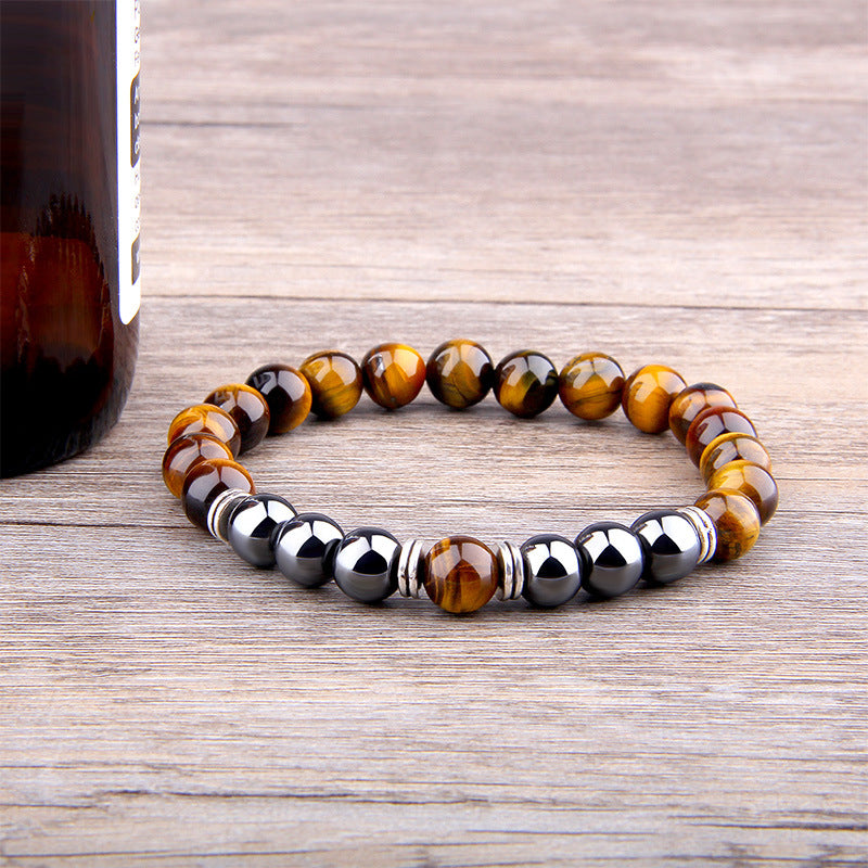 Tiger Eye & Obsidian Bracelet