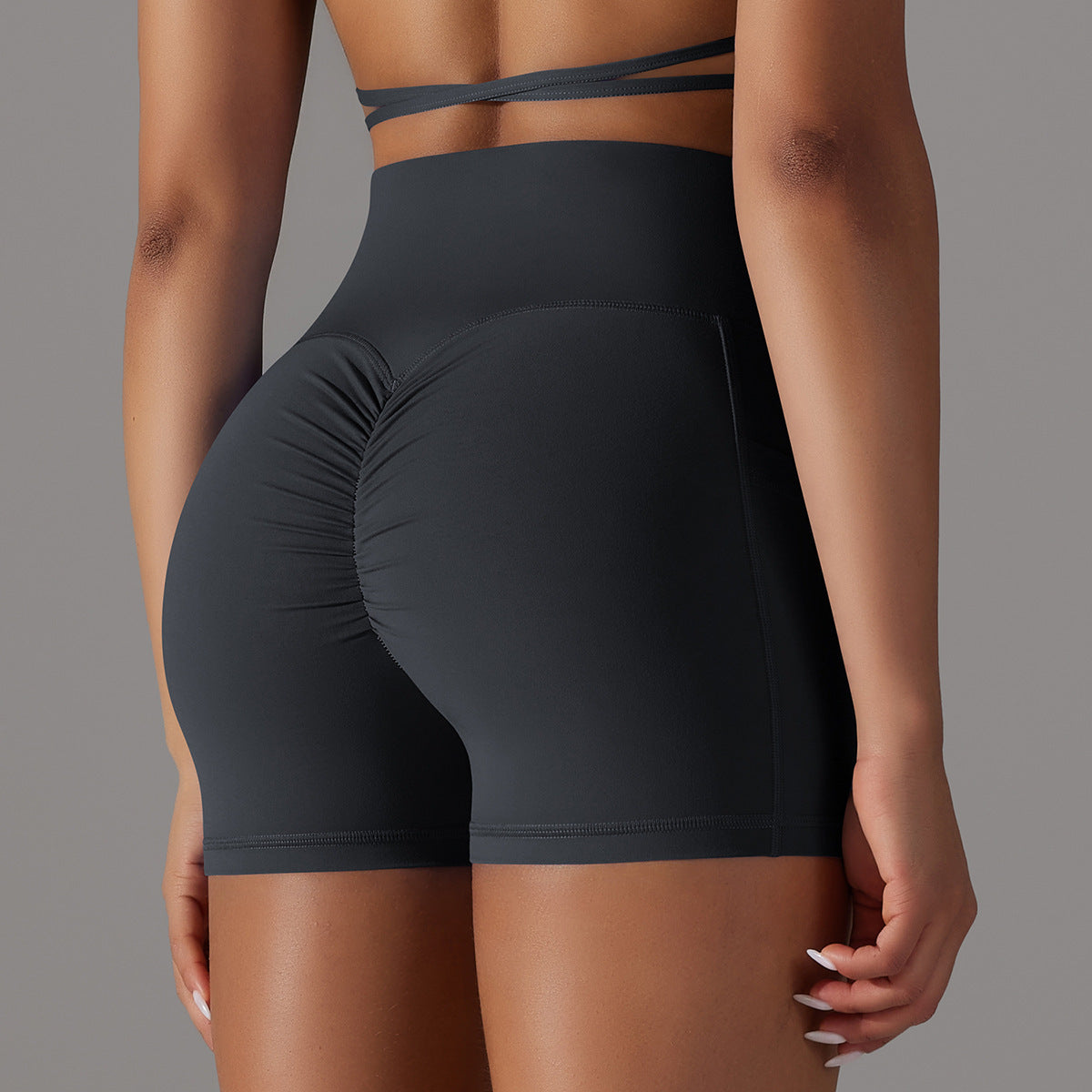 Solid Colored Yoga Shorts w/ Pocket