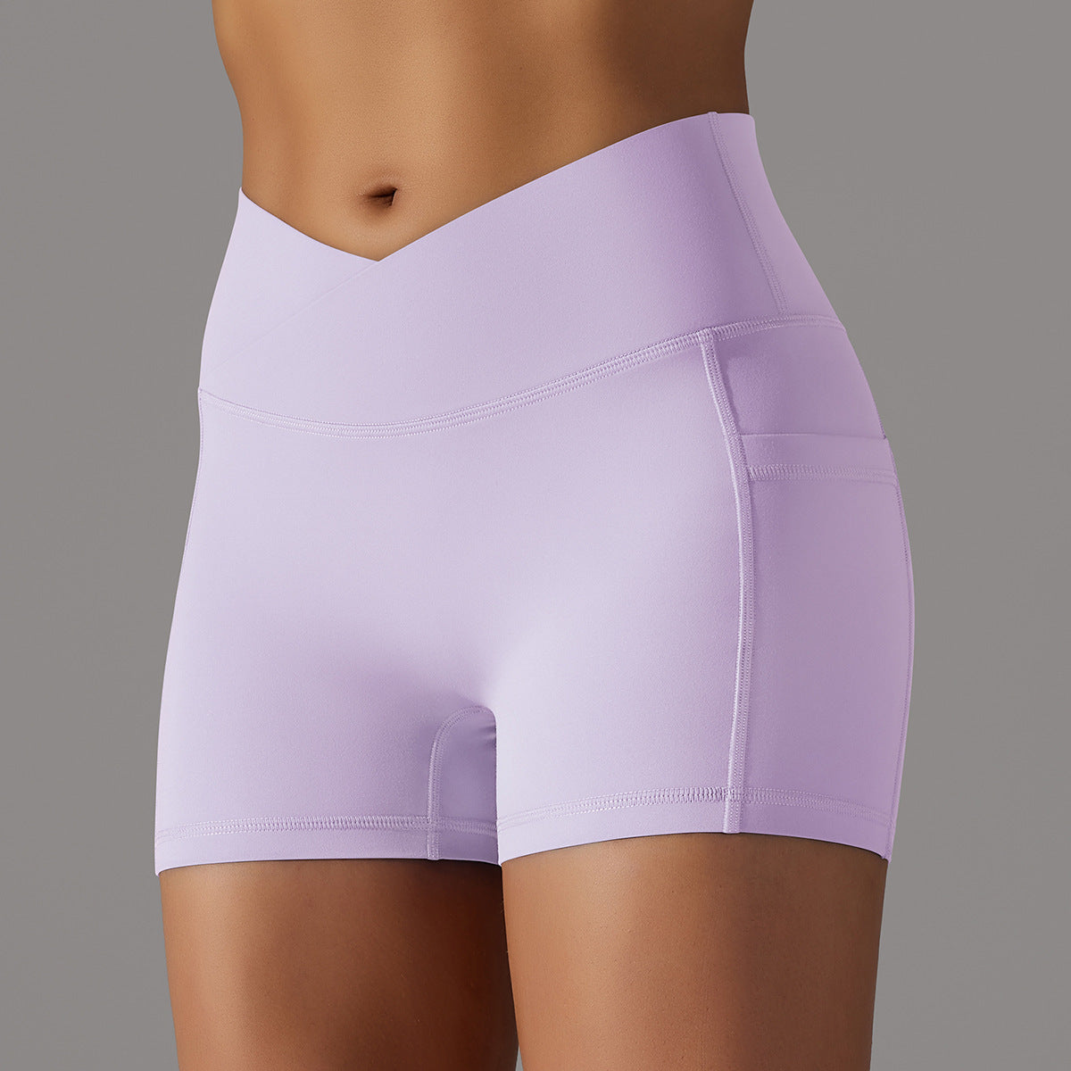Solid Colored Yoga Shorts w/ Pocket