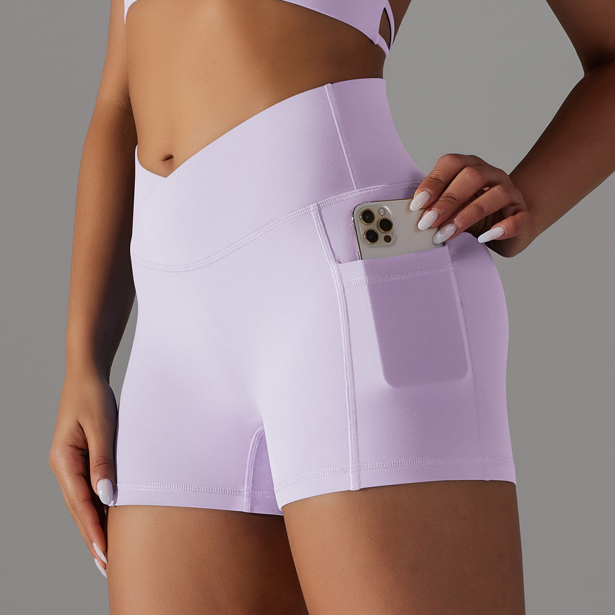 Solid Colored Yoga Shorts w/ Pocket