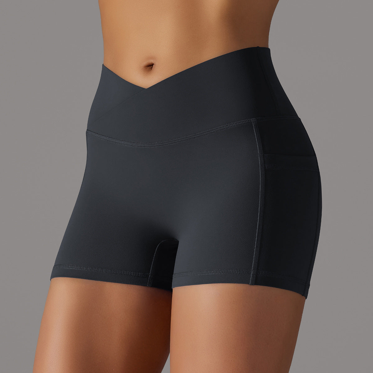 Solid Colored Yoga Shorts w/ Pocket
