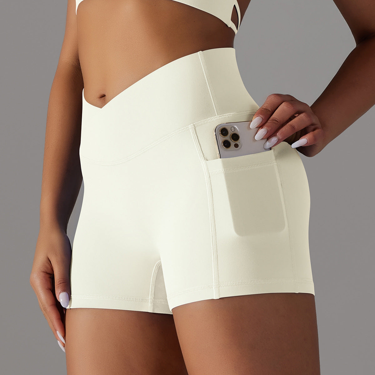 Solid Colored Yoga Shorts w/ Pocket