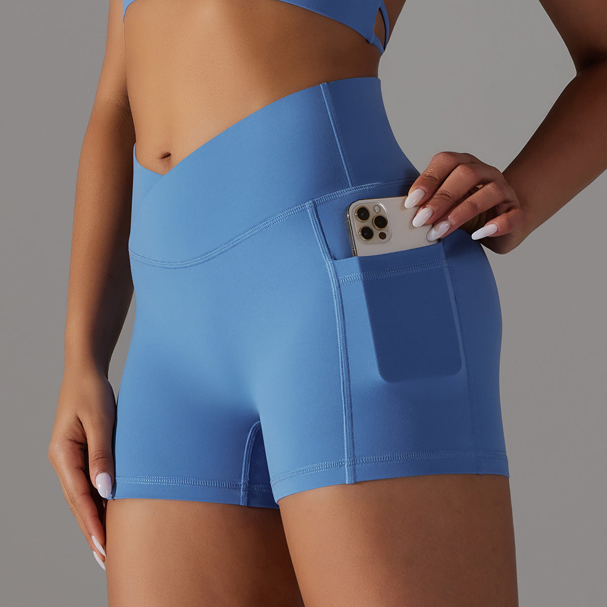 Solid Colored Yoga Shorts w/ Pocket