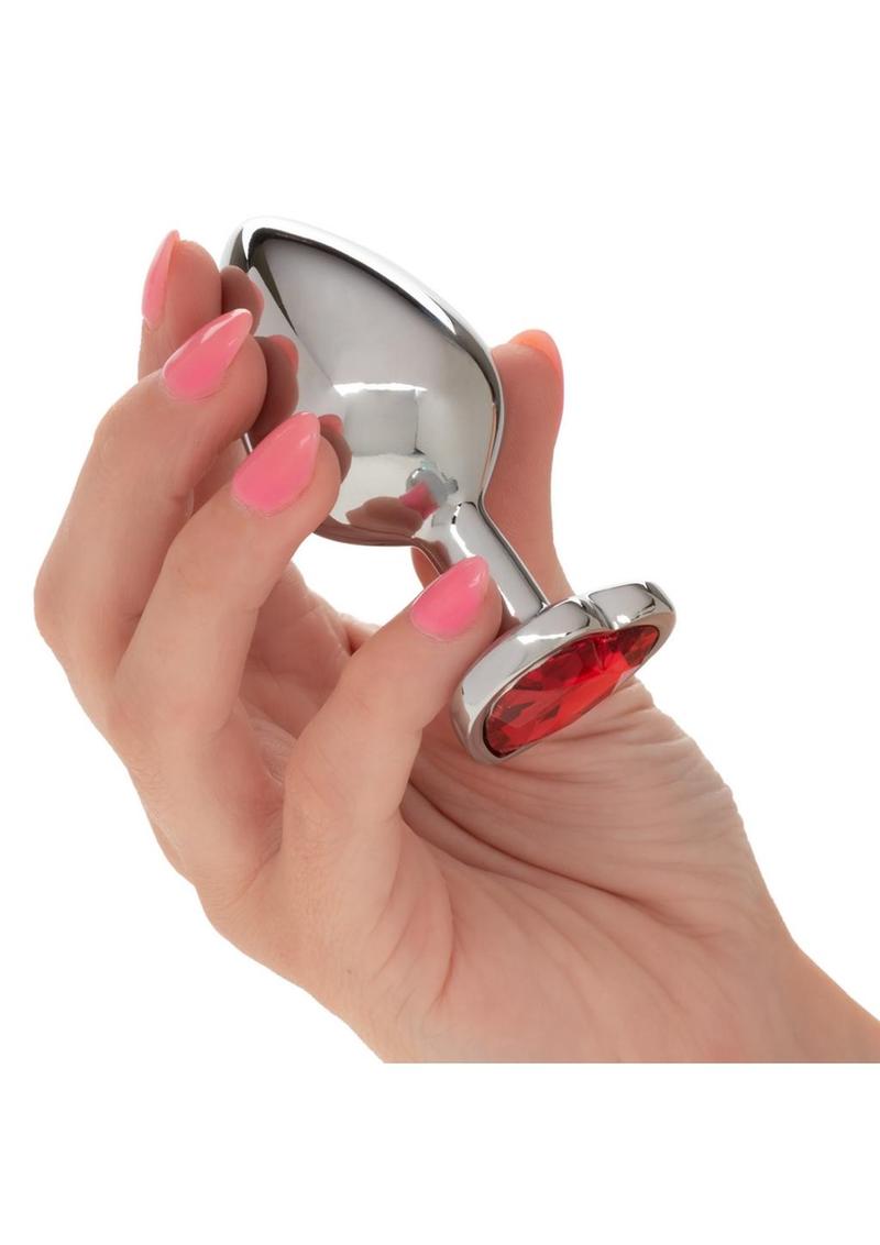 Jewel - Ruby Heart Aluminum Anal Plug (S/L)