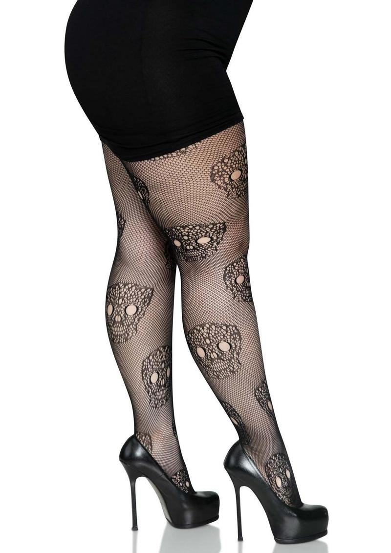 Leg Avenue - Lace Skull Fishnet Tights (Q)