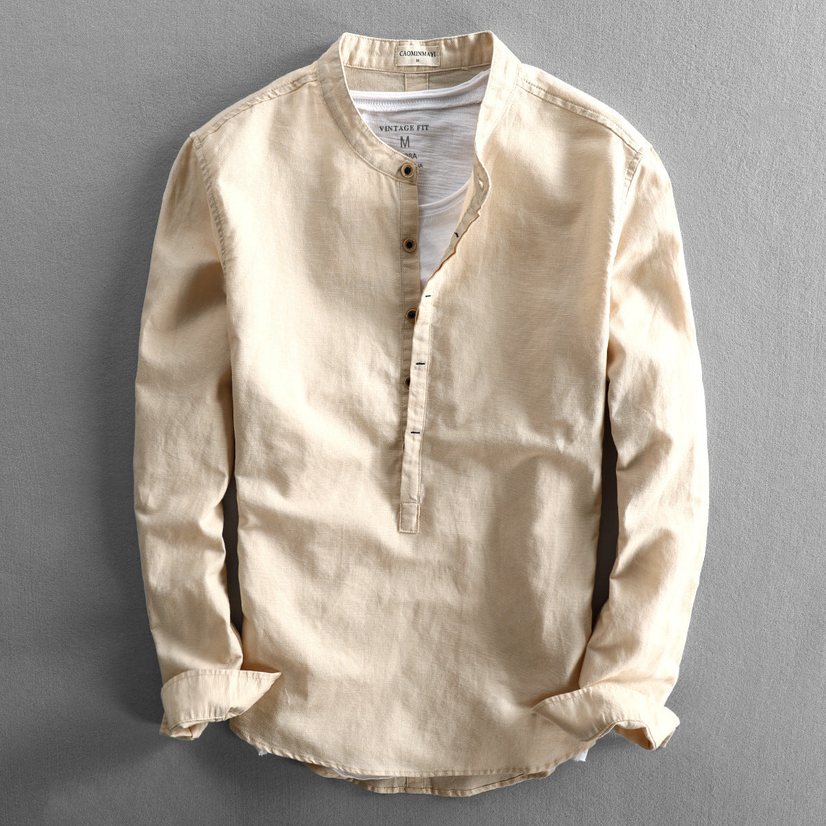 Loose-Fit Linen Long-Sleeve Shirt