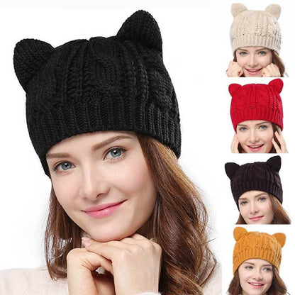 Knitted Cat Ear Beanie