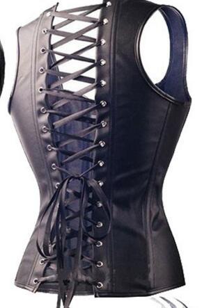 Steampunk Faux Leather Overbust Corset