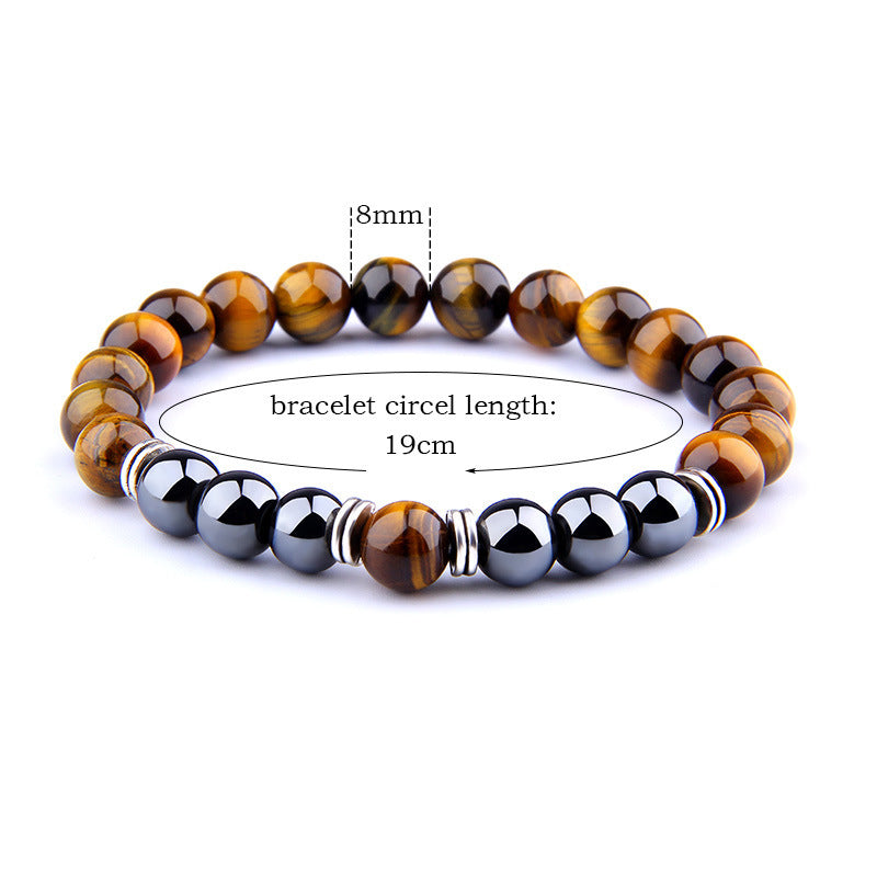 Tiger Eye & Obsidian Bracelet