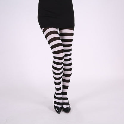 Striped Thigh High Pantyhose