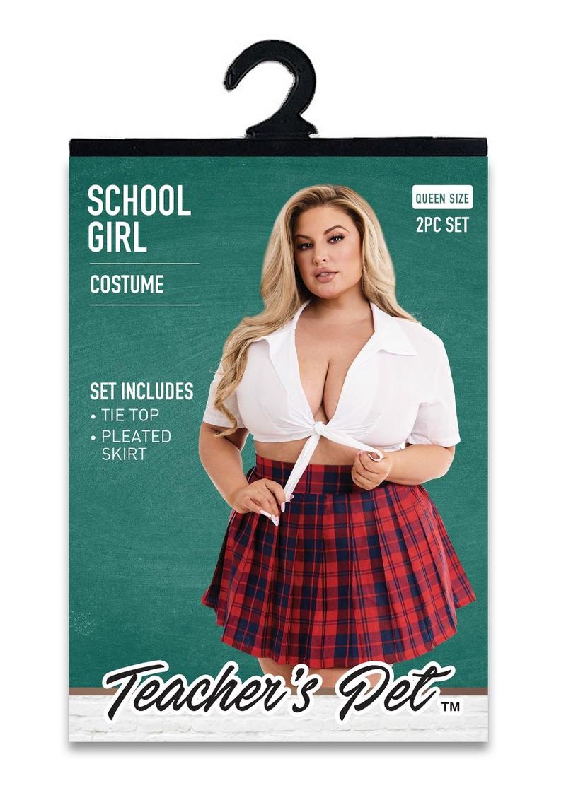 Red/White Schoolgirl Costume Set [2pc]