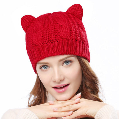 Knitted Cat Ear Beanie