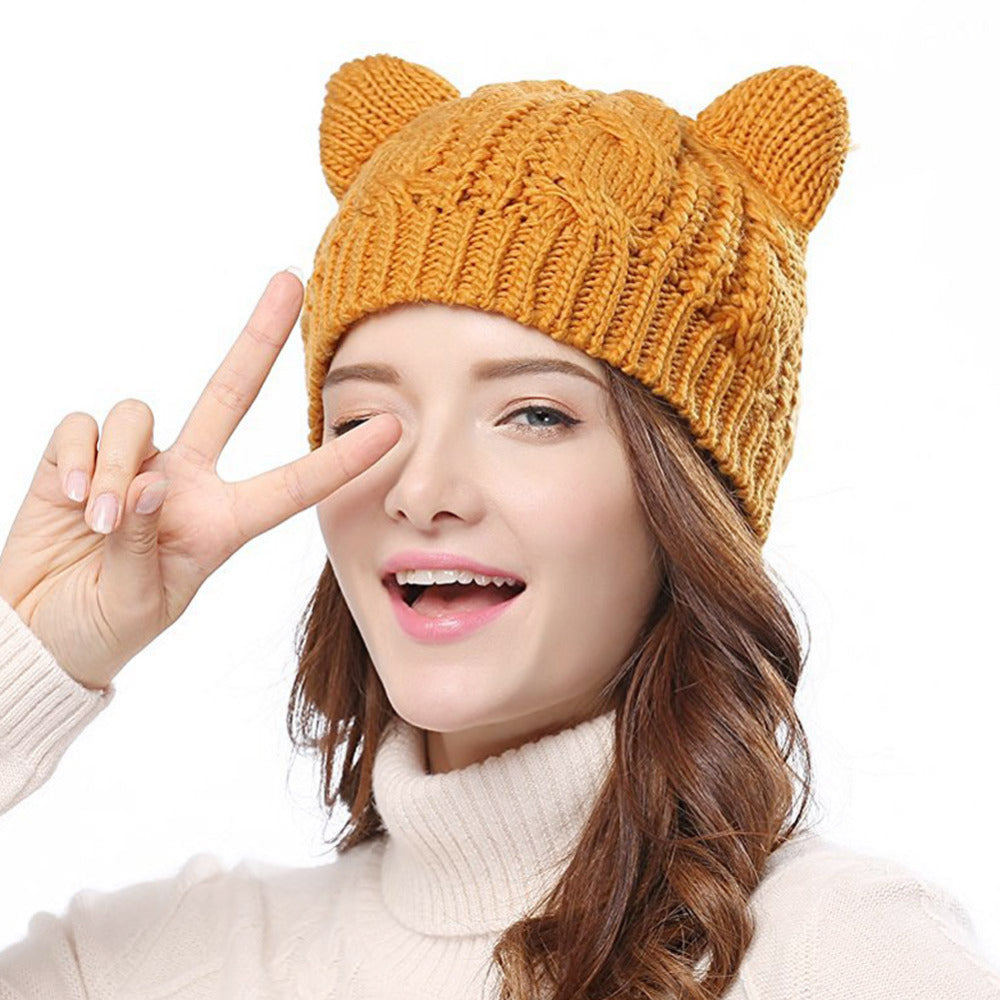 Knitted Cat Ear Beanie