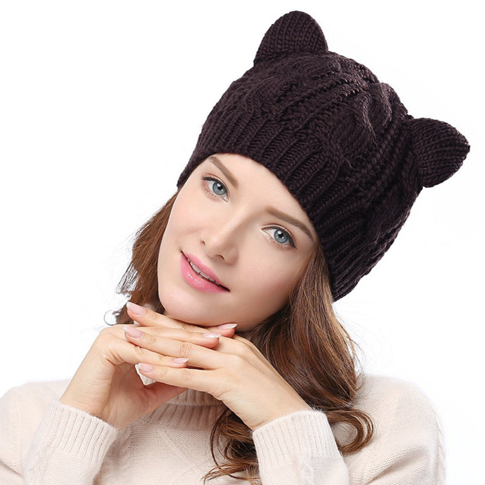 Knitted Cat Ear Beanie