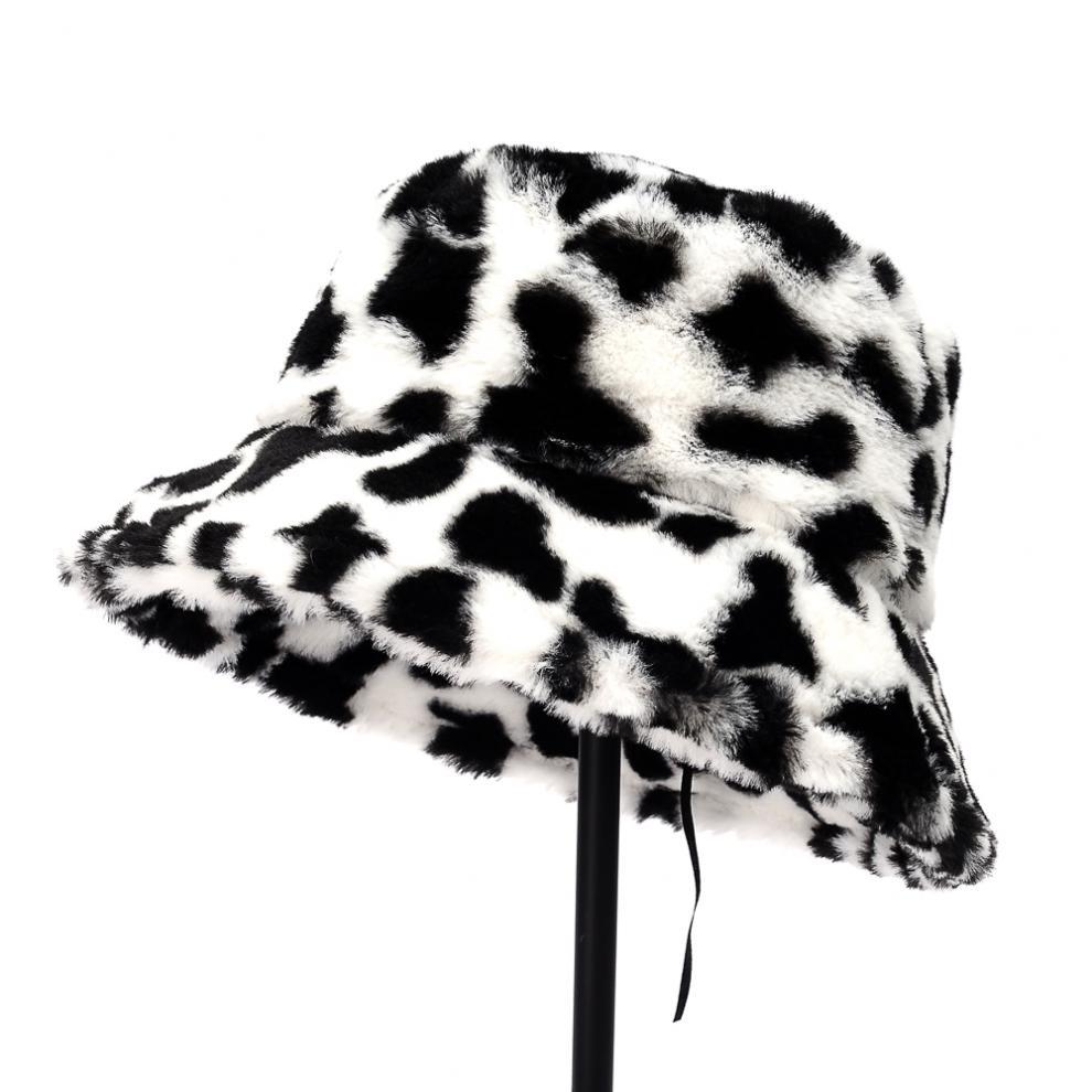 Multi-Printed Patterned Plushy Fur Hat