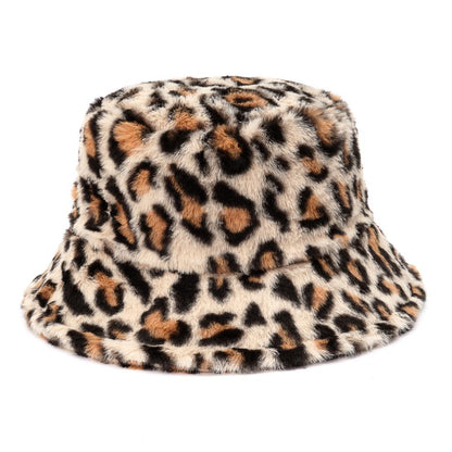 Multi-Printed Patterned Plushy Fur Hat