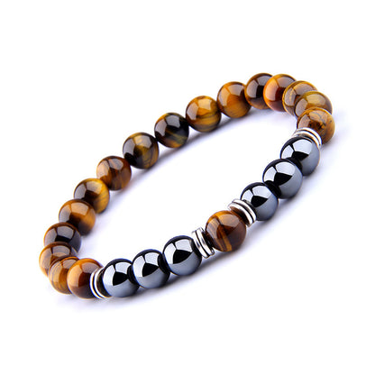 Tiger Eye & Obsidian Bracelet