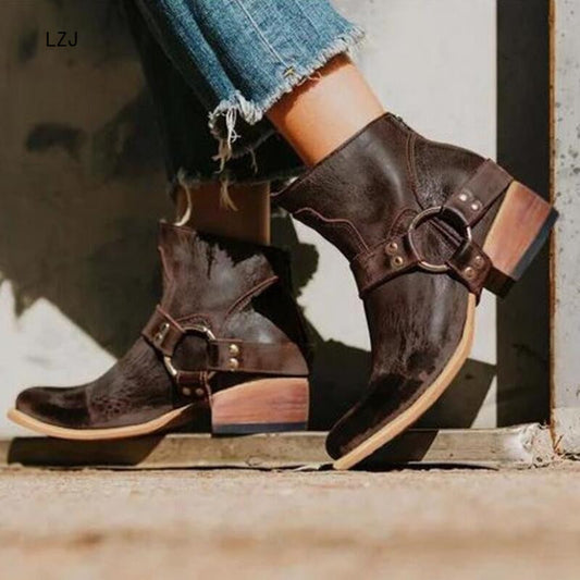 Women's Genuine Leather Ankle Boots
