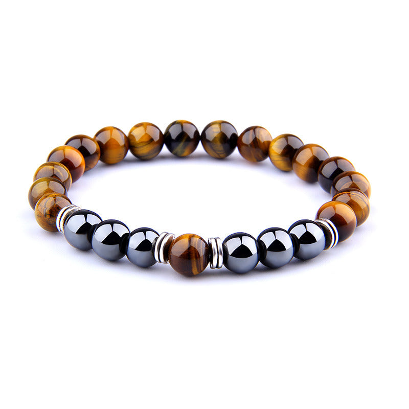 Tiger Eye & Obsidian Bracelet