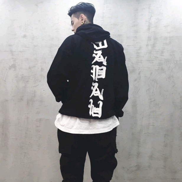 "Harajuku" Stylized Long-Sleeve Hoodie (Loose-Fit)