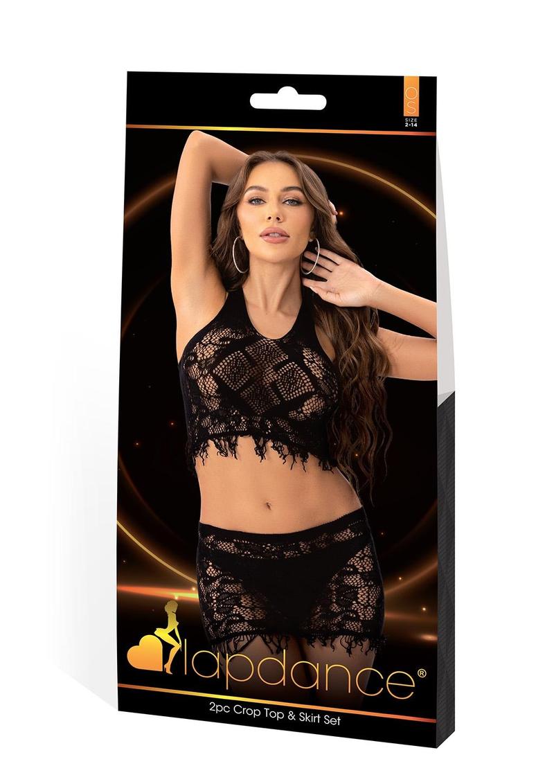 Sheer Crop Top and Skirt Set [2pc]