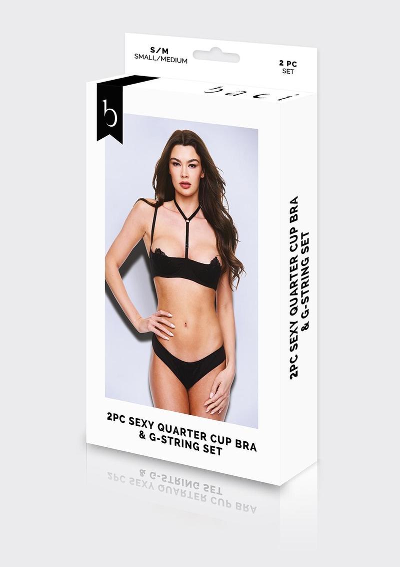 Sexy Quarter Cup Bra and G-String Set [2pc]