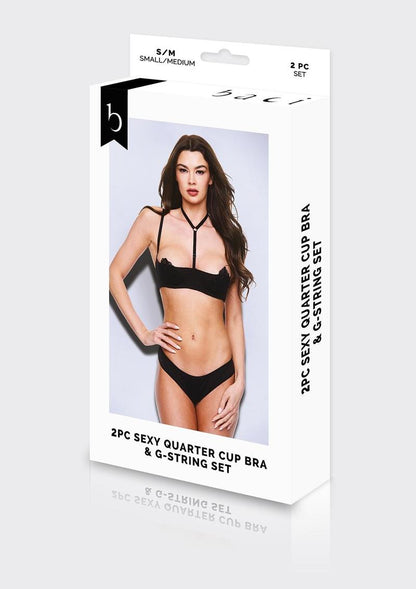 Sexy Quarter Cup Bra and G-String Set [2pc]