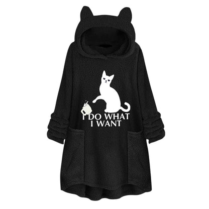 Hooded Kitty-Cat Reversible Pullover