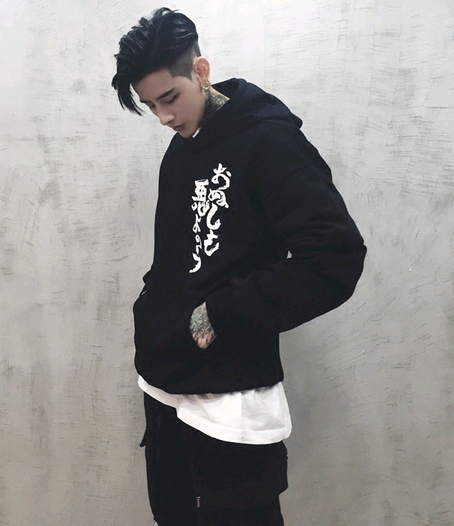 "Harajuku" Stylized Long-Sleeve Hoodie (Loose-Fit)