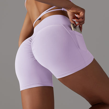 Solid Colored Yoga Shorts w/ Pocket