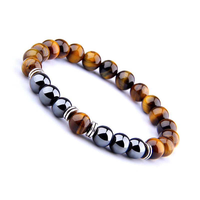 Tiger Eye & Obsidian Bracelet