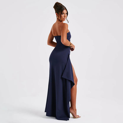 Strapless Split Summer Dress