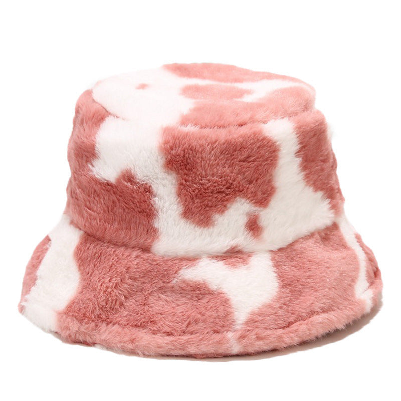 Multi-Printed Patterned Plushy Fur Hat