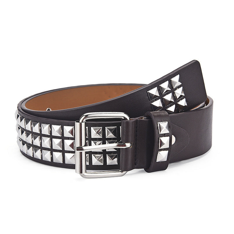 Square Beaded Rivet Belt