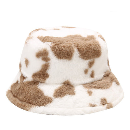 Multi-Printed Patterned Plushy Fur Hat