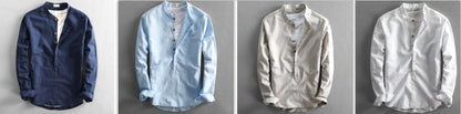Loose-Fit Linen Long-Sleeve Shirt