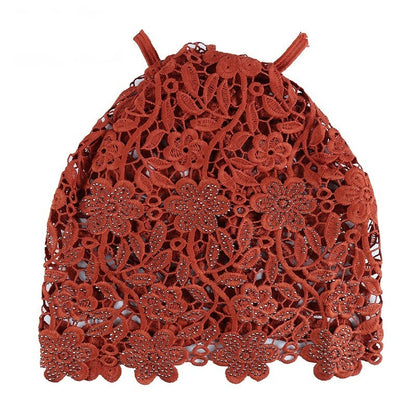 Lace Pullover-Styled Floral Headscarf