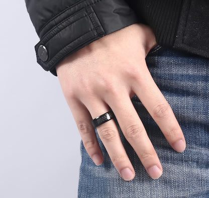 Stainless Steel Ring (w/Carbon Fiber Inlay)