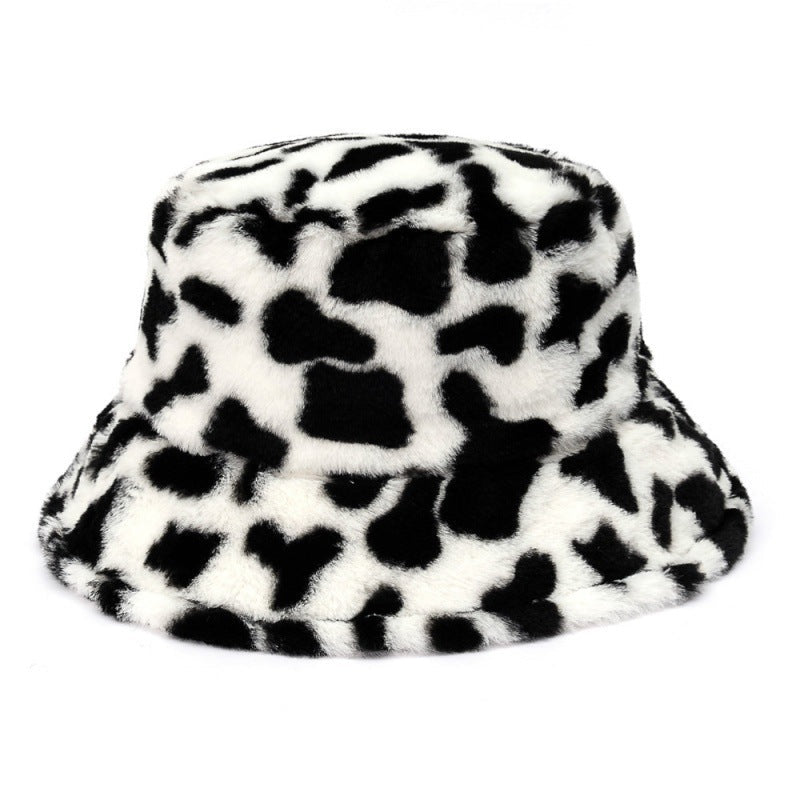 Multi-Printed Patterned Plushy Fur Hat