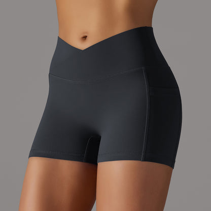 Solid Colored Yoga Shorts w/ Pocket