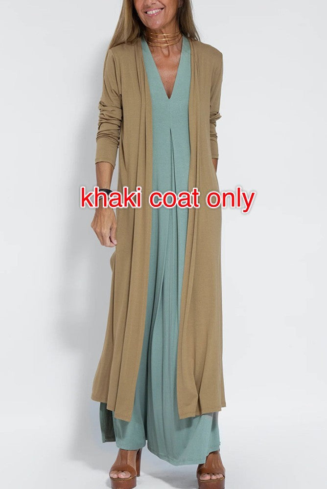 Sleeveless V-Neck Cardigan Dress