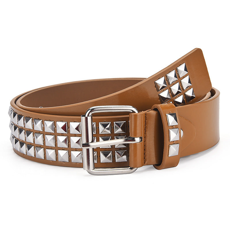 Square Beaded Rivet Belt