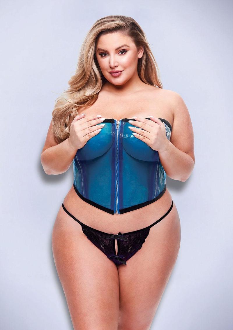 Baci Clear Pvc Bustier-Blue-3x/4x