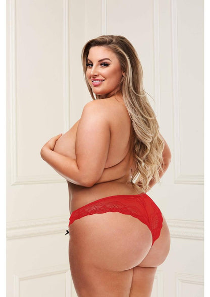 Baci Lace Boyshort - Red - XLarge