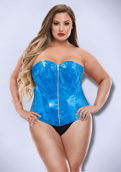 Baci Wetlook Bustier-Blue-1x/2x