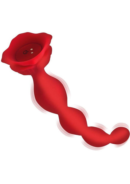 Bloomgasm | "Beaded Bloom" 9x Rechargeable Silicone Beaded Rose Anal Vibrator