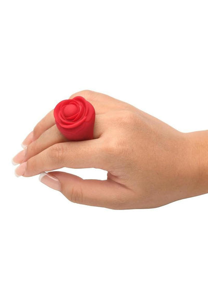 Bloomgasm - Rose Ring Rechargeable Silicone Finger Vibrator