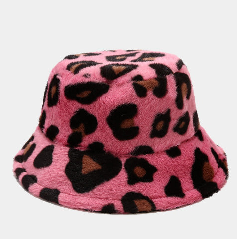 Multi-Printed Patterned Plushy Fur Hat