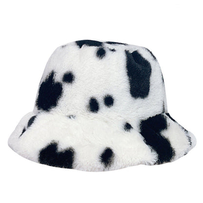 Multi-Printed Patterned Plushy Fur Hat