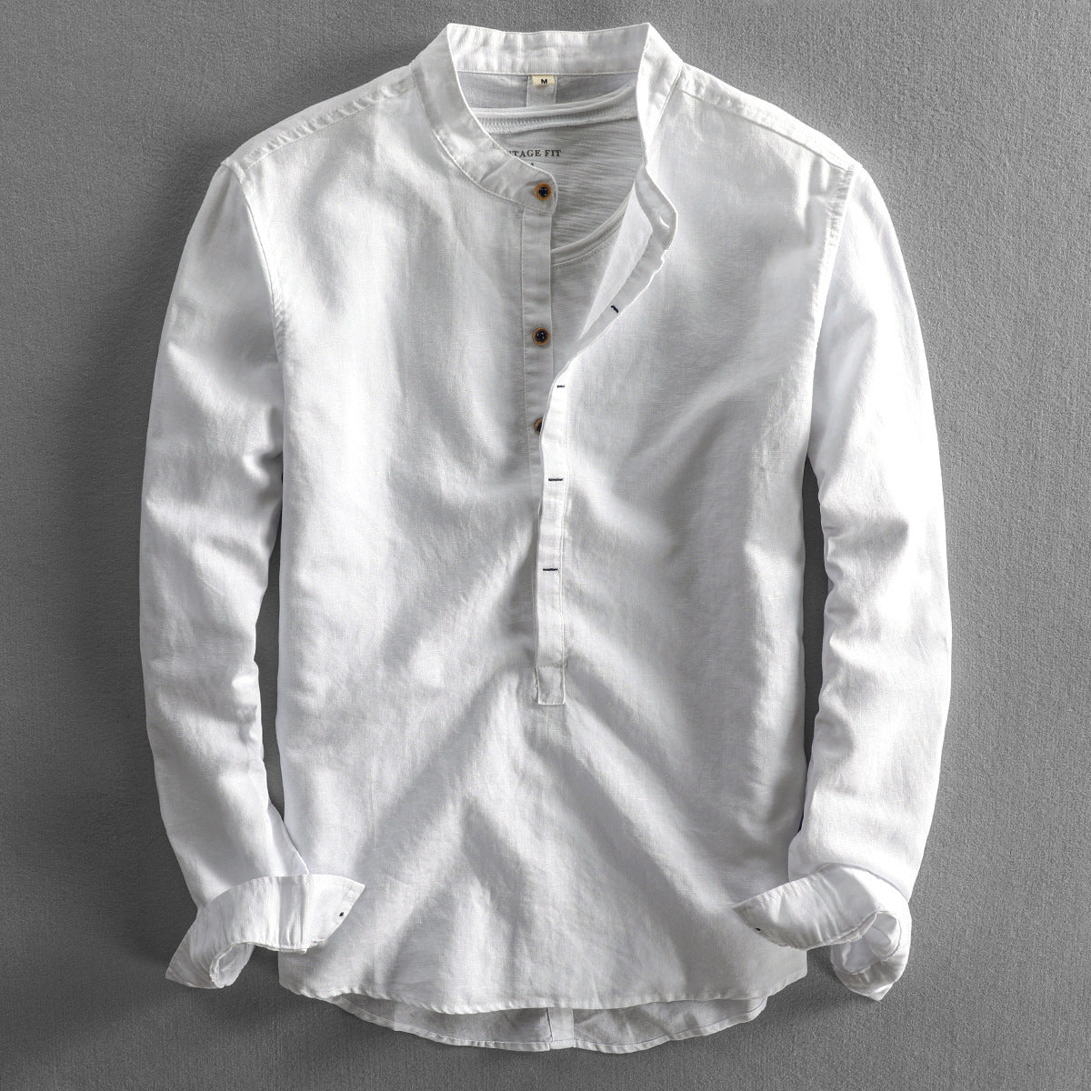 Loose-Fit Linen Long-Sleeve Shirt